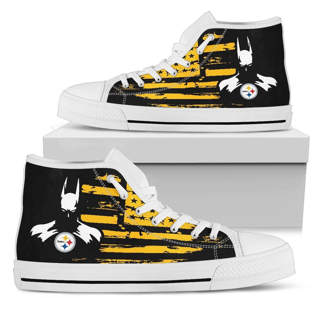 Batman Style Big Pittsburgh Steelers High Top Shoes Printed For Men And Women - Image 2