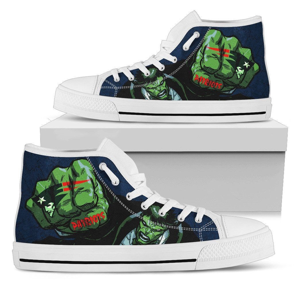Hulk Punch New England Patriots High Top Shoes Printed For Men And Women - Image 2