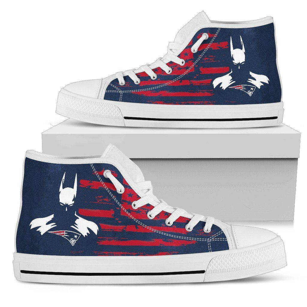 Batman Style Big New England Patriots High Top Shoes Printed For Men And Women - Image 2