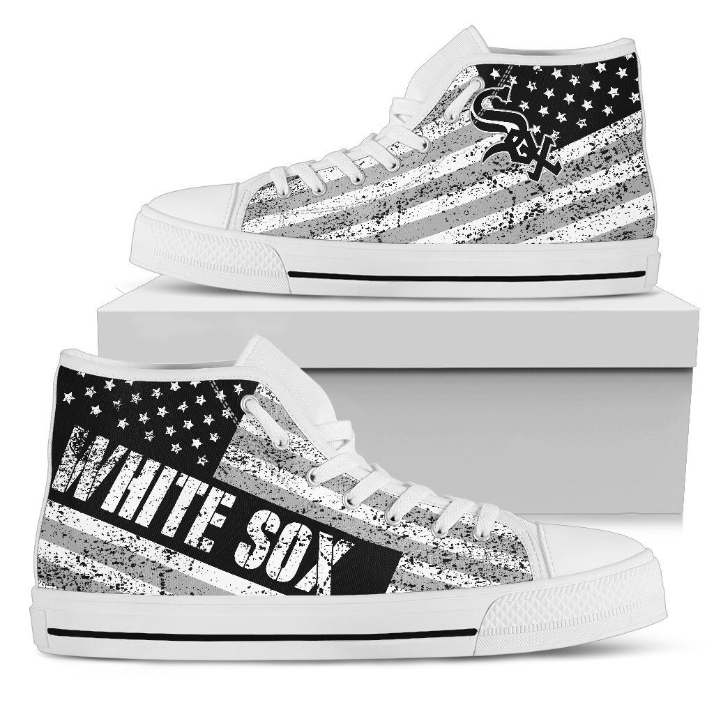 America Flag Italic Vintage Style Chicago White Sox High Top Shoes Printed For Men And Women - Image 2