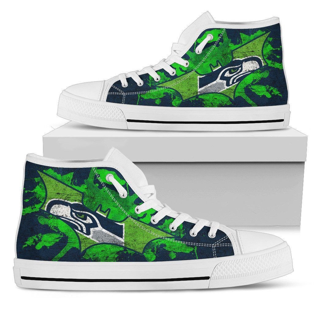 Batman Style Seattle Seahawks High Top Shoes Printed For Men And Women - Image 2