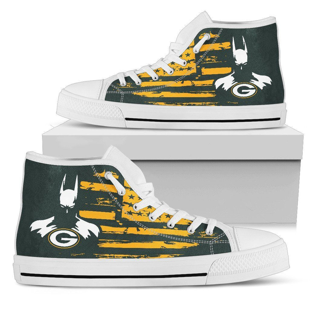 Batman Style Big Green Bay Packers High Top Shoes Printed For Men And Women - Image 2