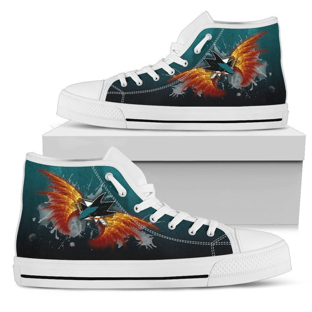 Angel Wings San Jose Sharks High Top Shoes Printed For Men And Women - Image 2