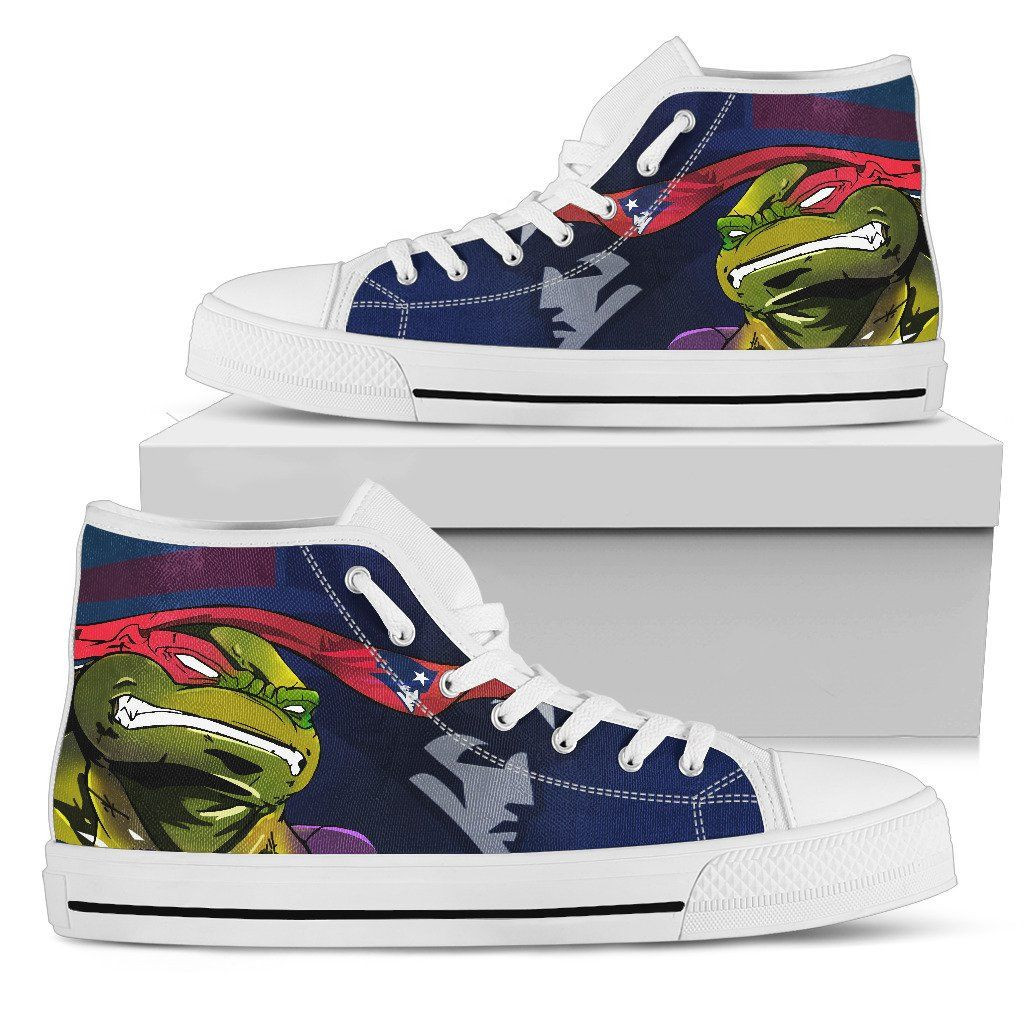 Turtle New England Patriots Ninja High Top Shoes Printed For Men And Women - Image 2