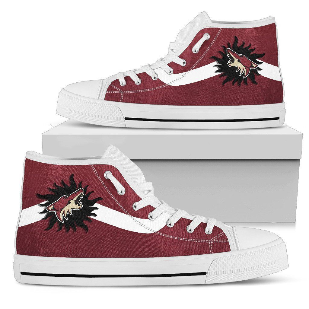 Simple Van Sun Flame Arizona Coyotes High Top Shoes Printed For Men And Women - Image 2