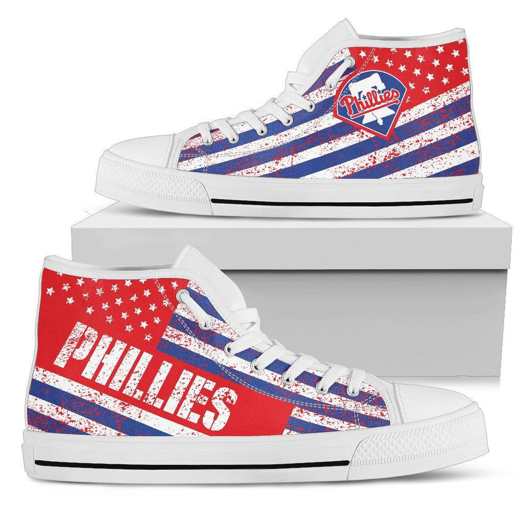 America Flag Italic Vintage Style Philadelphia Phillies High Top Shoes Printed For Men And Women - Image 2