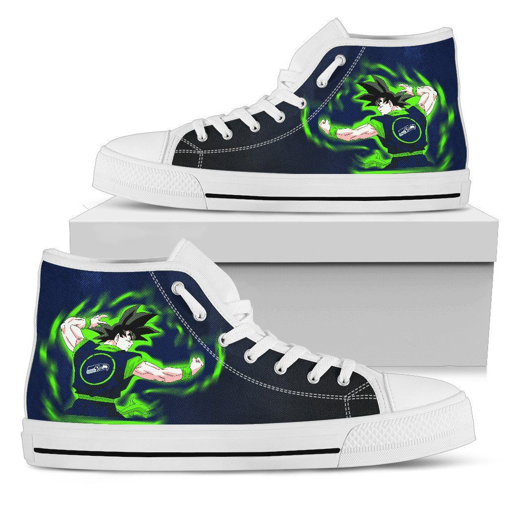 Son Goku Saiyan Power Seattle Seahawks High Top Shoes Printed For Men And Women - Image 2