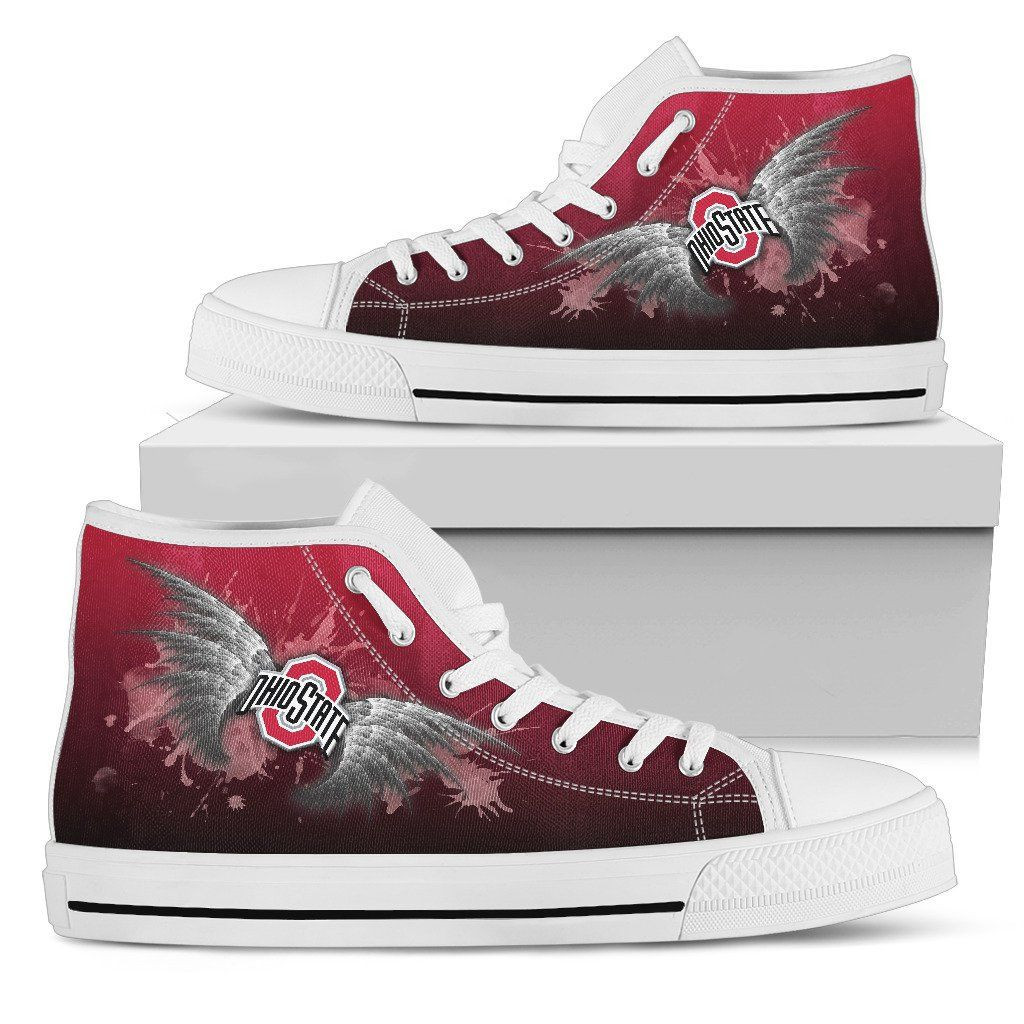 Angel Wings Ohio State Buckeyes High Top Shoes Printed For Men And Women - Image 2