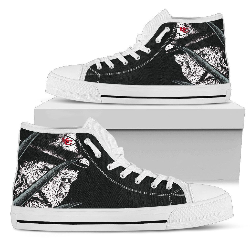 Kansas City Chiefs Nightmare Freddy Colorful High Top Shoes Printed For Men And Women - Image 2