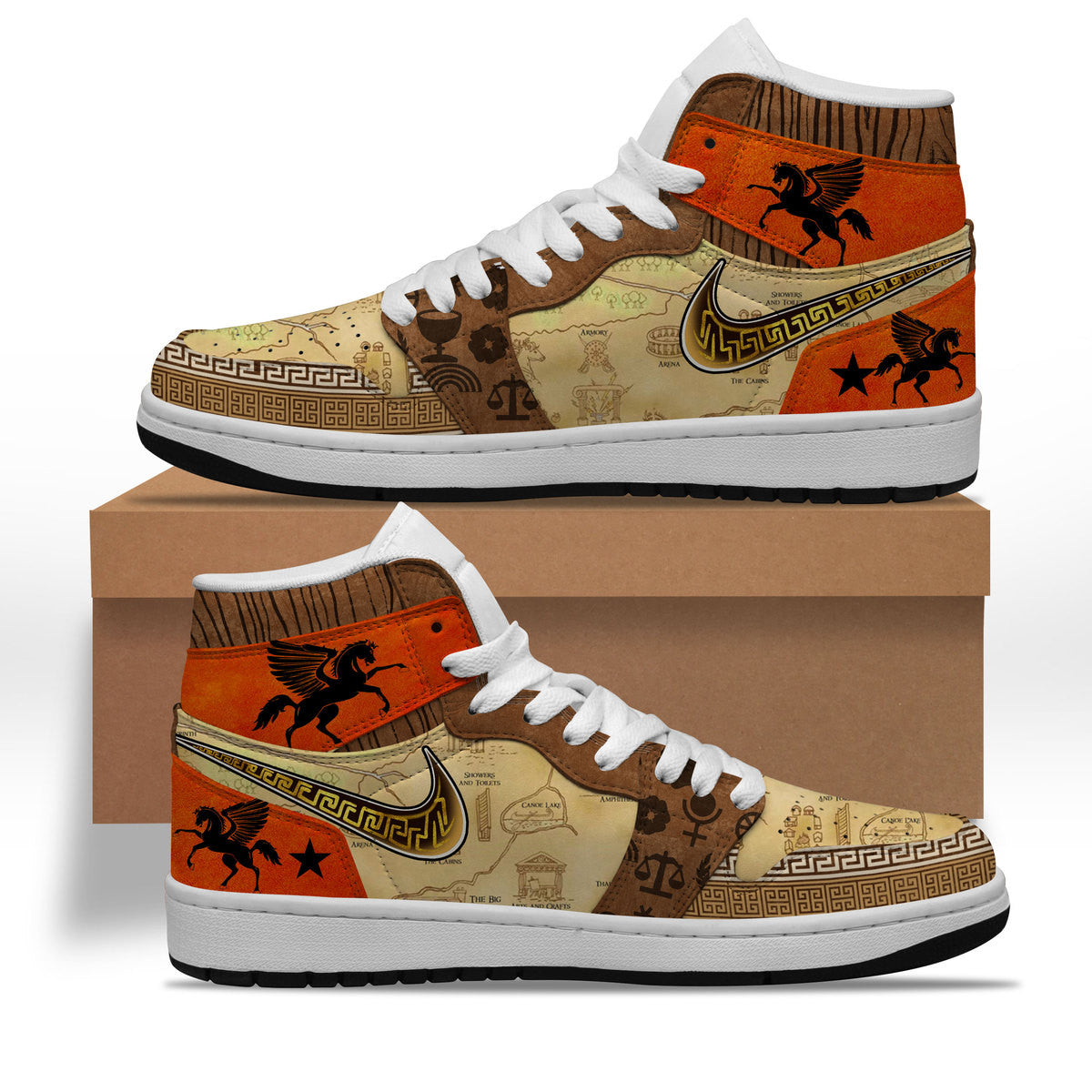 Porsche AJ1 High Sneakers Shoes Printed Sport For Men And Women - Image 3