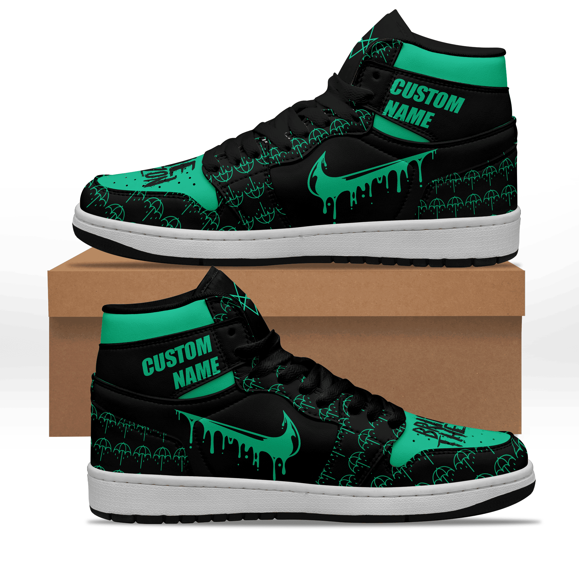 Bimota AJ1 High Sneakers Shoes Printed Sport For Men And Women - Image 2