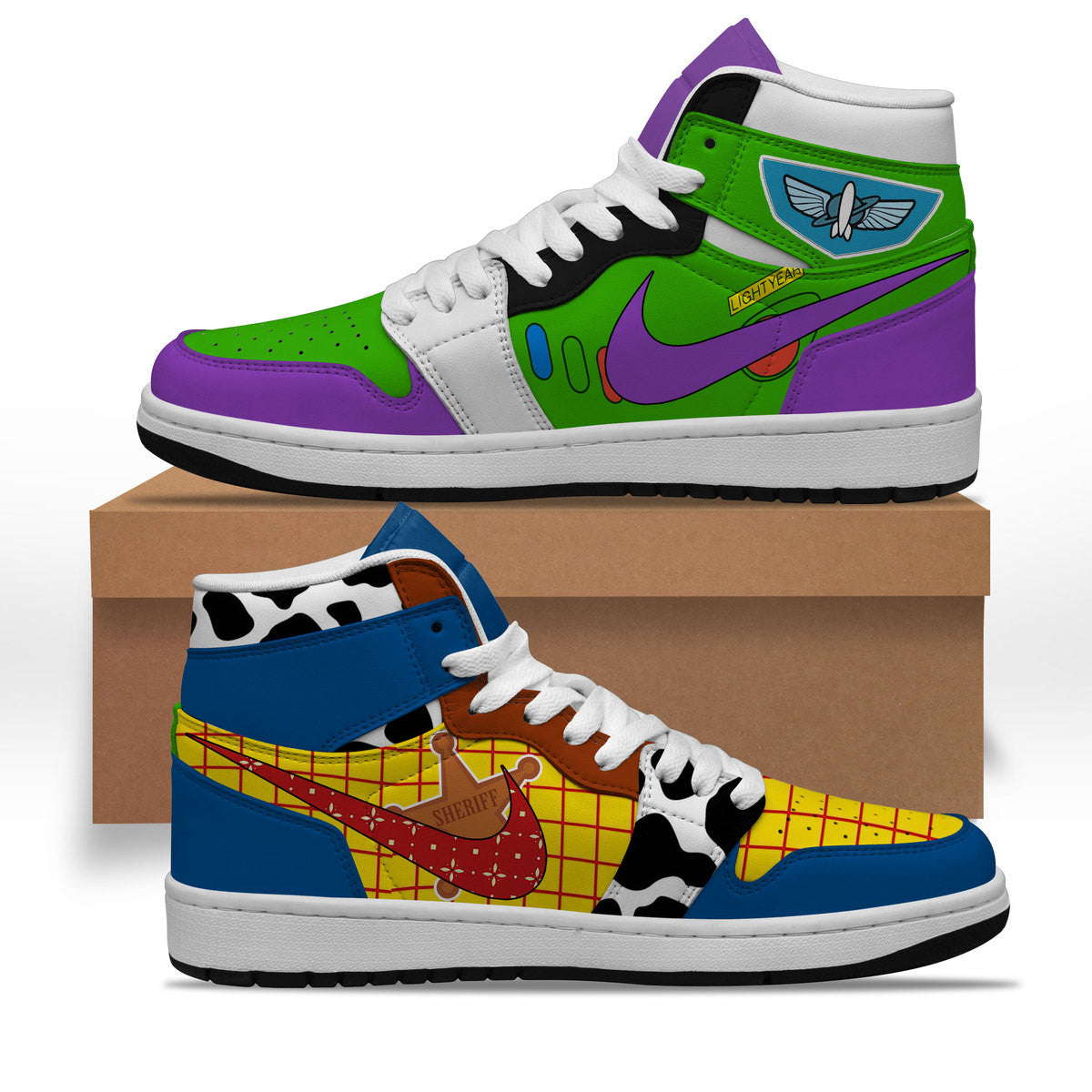TYM Tractors AJ1 High Sneakers Shoes Printed Sport For Men And Women - Image 3