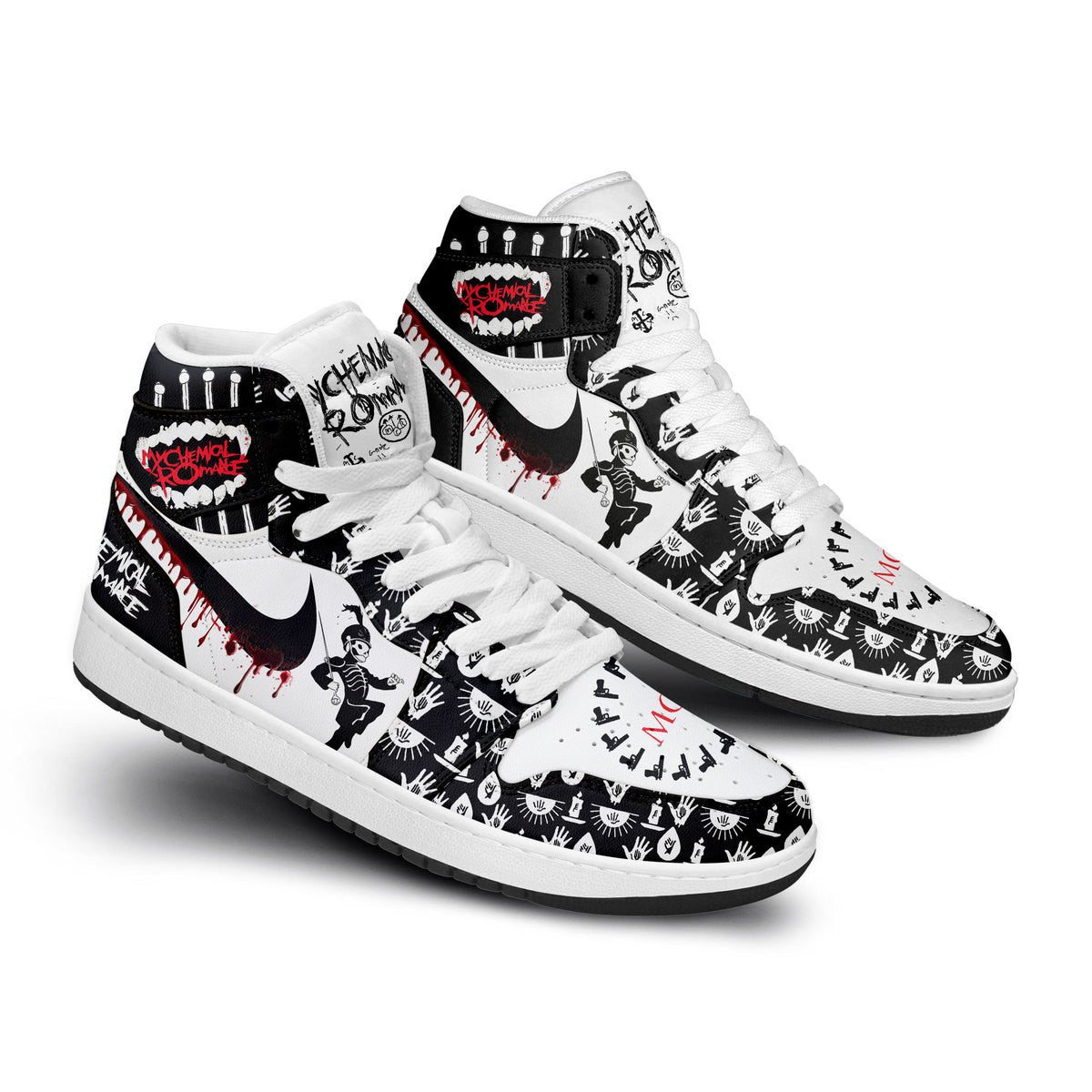 Tesla AJ1 High Sneakers Shoes Printed Sport For Men And Women - Image 2