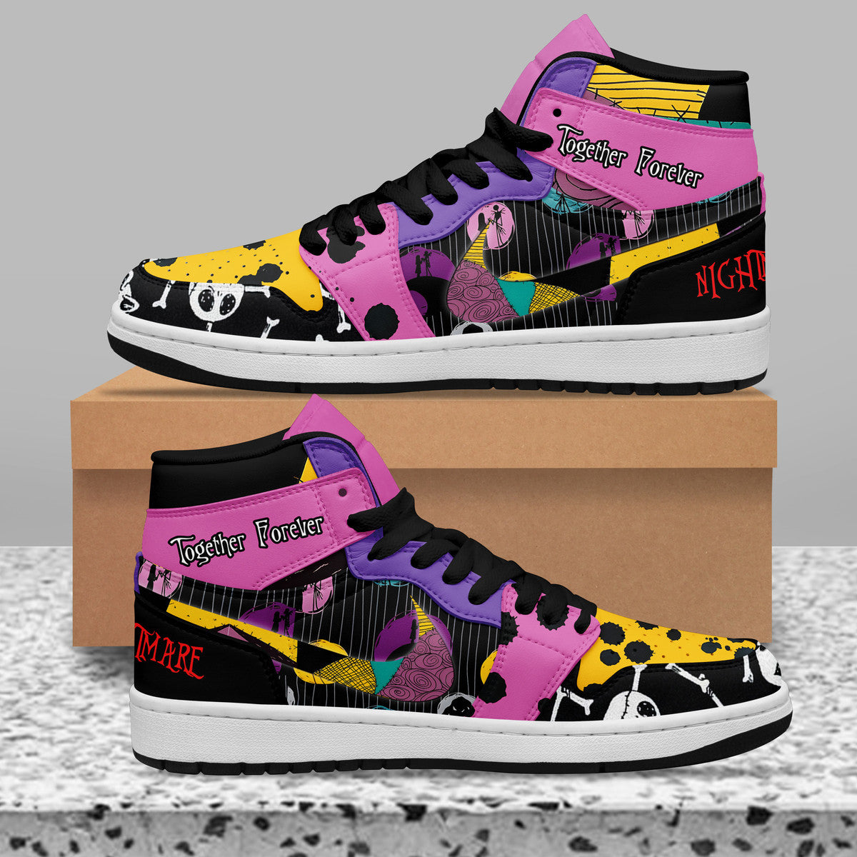 Hino AJ1 High Sneakers Shoes Printed Sport For Men And Women - Image 2