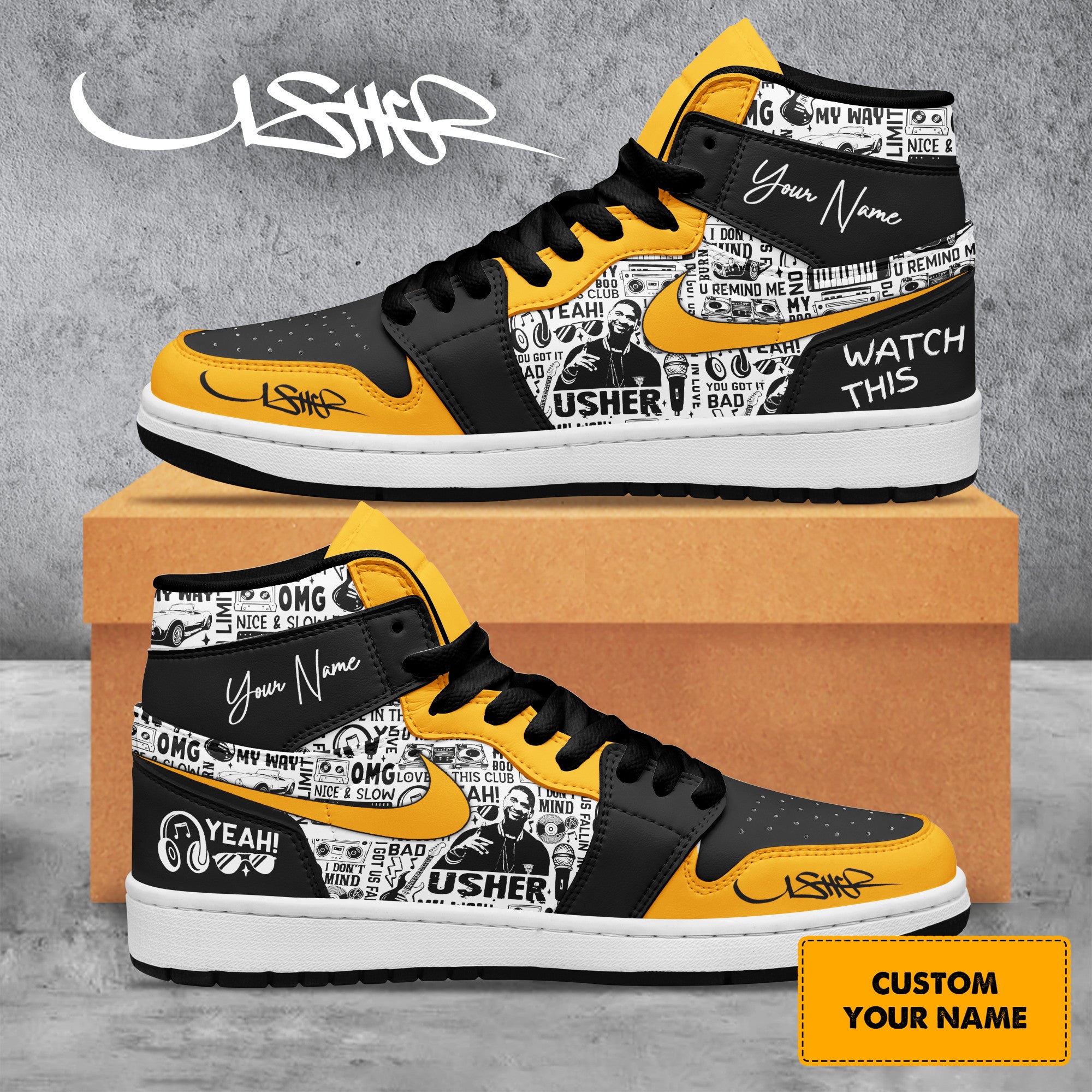 Cupra AJ1 High Sneakers Shoes Printed Sport For Men And Women - Image 2