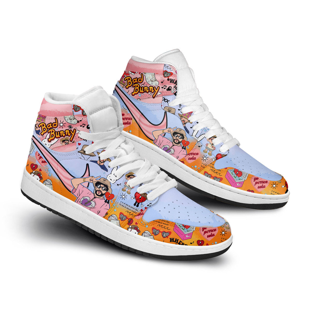 Volvo AJ1 High Sneakers Shoes Printed Sport For Men And Women - Image 3