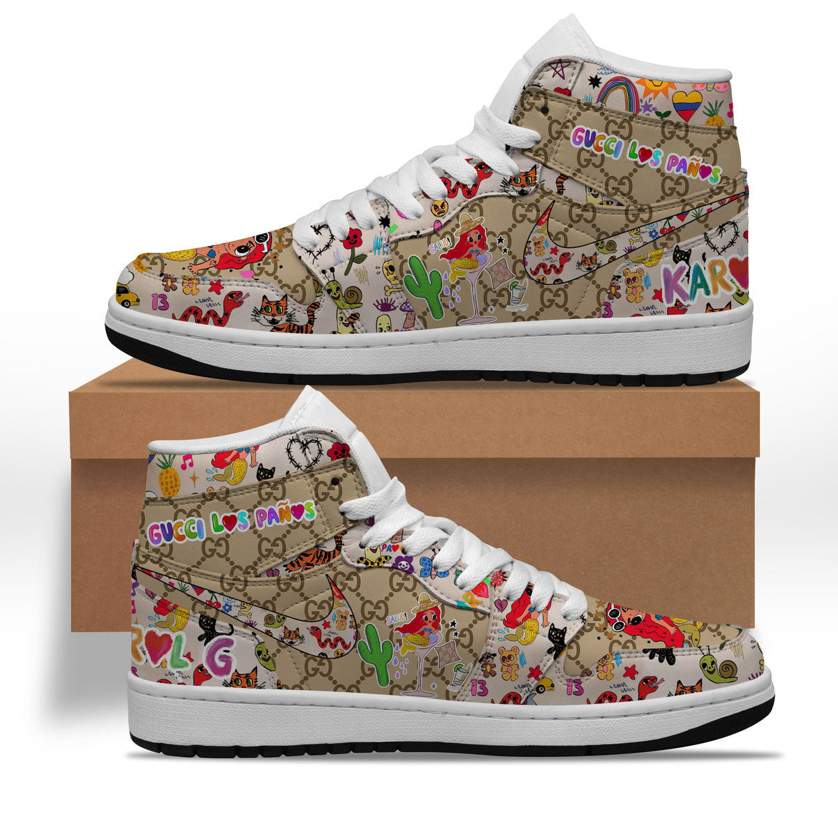 Hummer AJ1 High Sneakers Shoes Printed Sport For Men And Women - Image 3