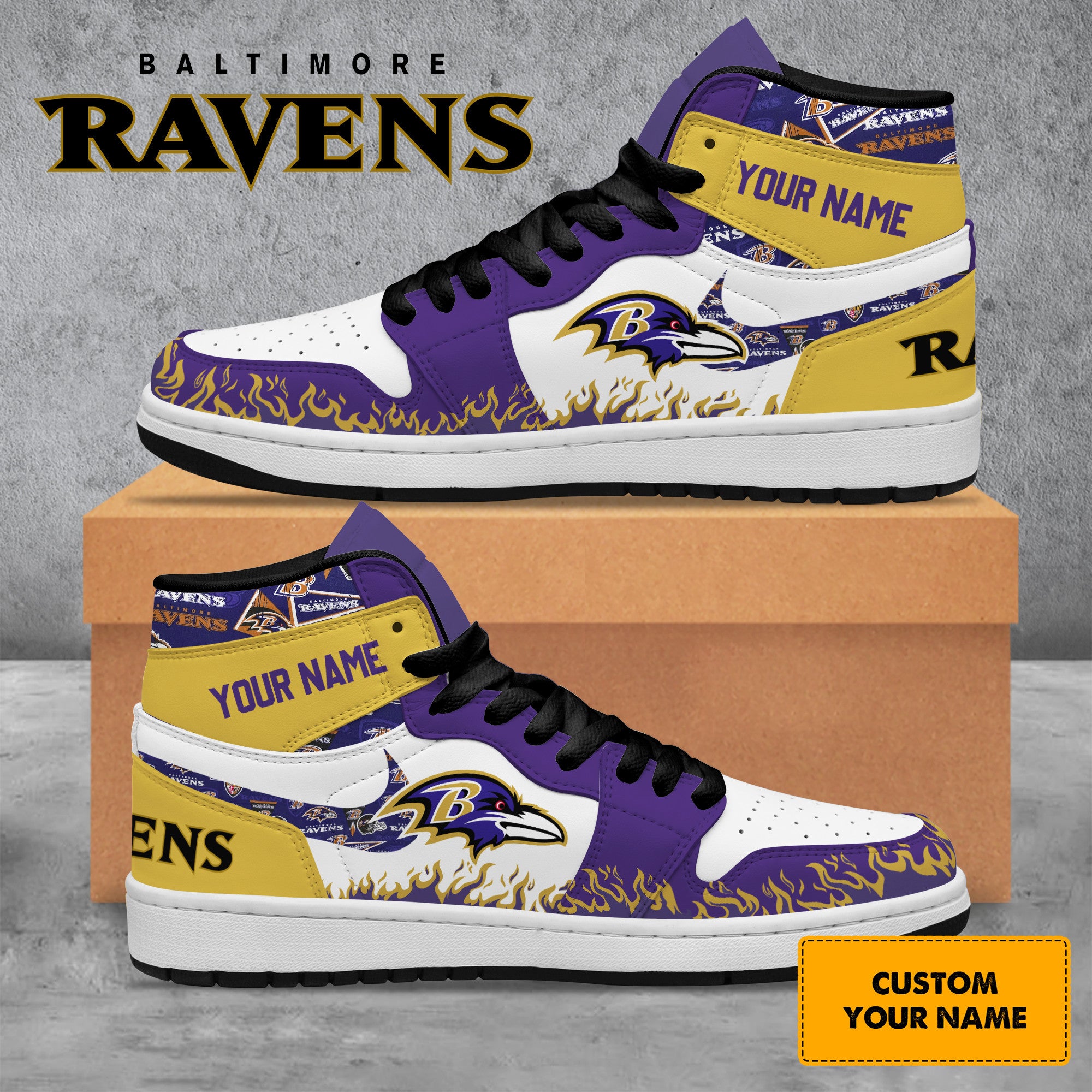 Pontiac GTO AJ1 High Sneakers Shoes Printed For Men And Women - Image 2