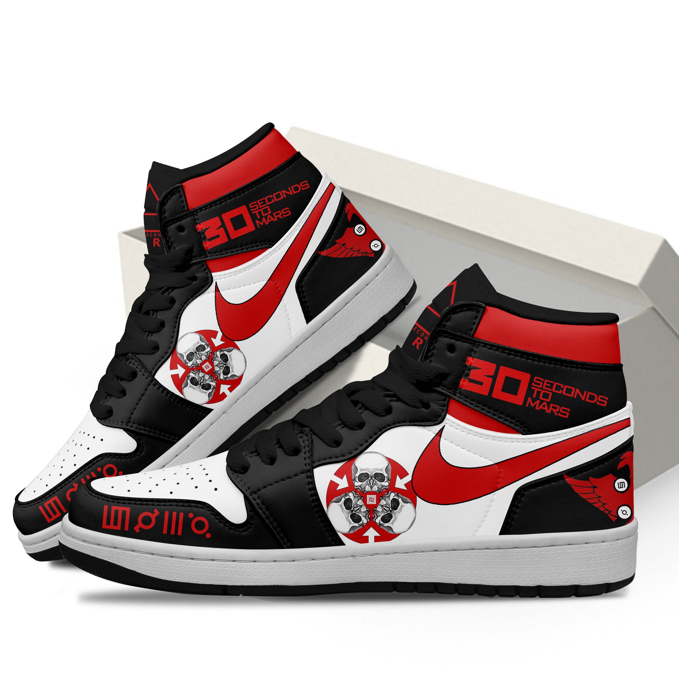 Ford AJ1 High Sneakers Shoes Printed For Men And Women - Image 3