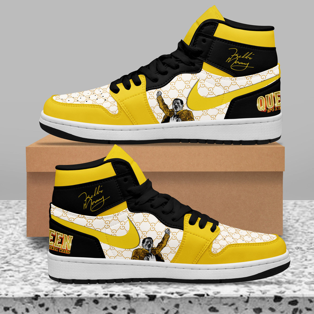 Ram truck AJ1 High Sneakers Shoes Printed For Men And Women - Image 2