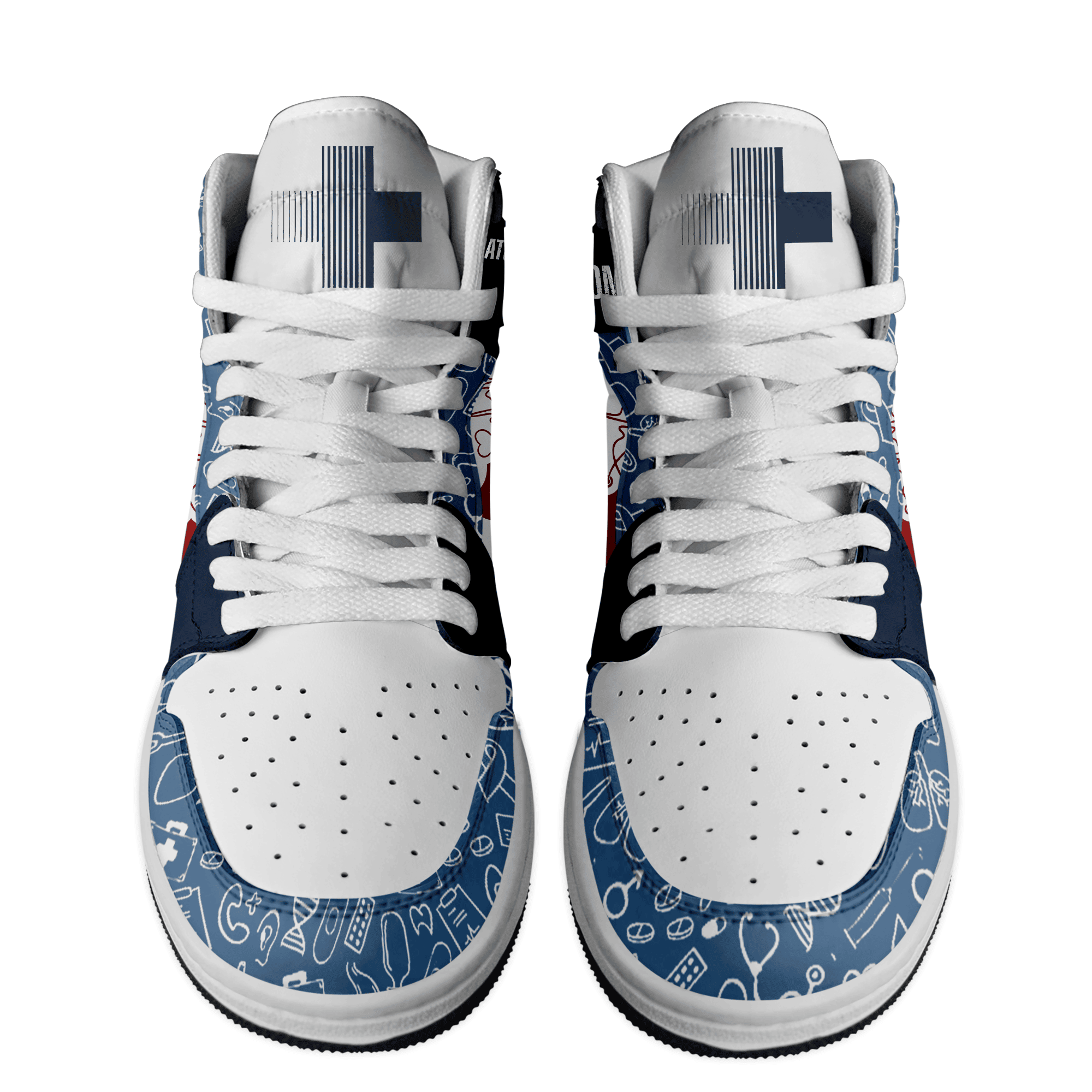 Mercedes-Benz AJ1 High Sneakers Shoes Printed For Men And Women - Image 2