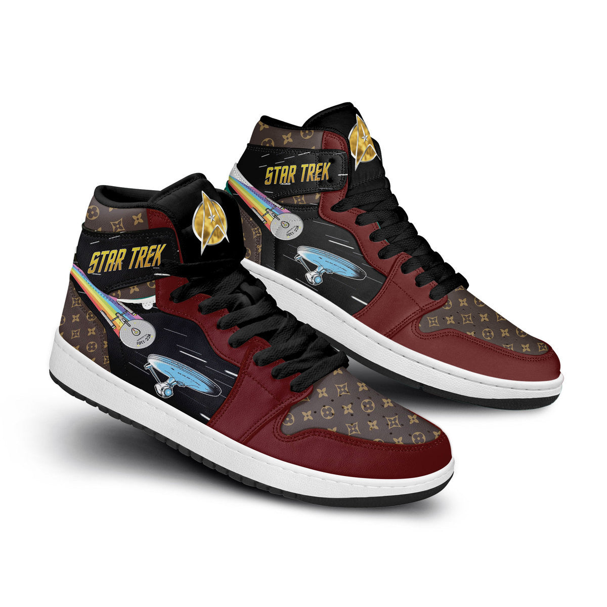 Ford-Mustang AJ1 High Sneakers Shoes Printed For Men And Women - Image 2