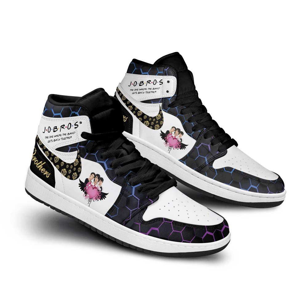 Ford AJ1 High Sneakers Shoes Printed For Men And Women - Image 2