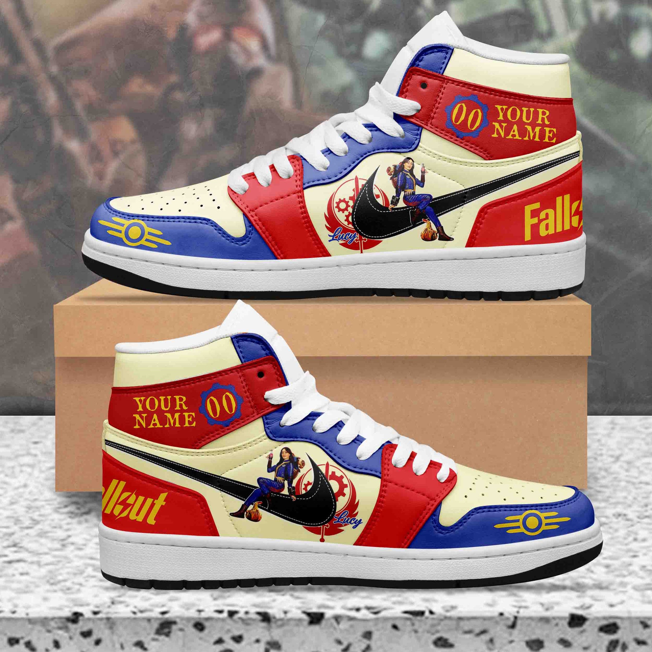 Mitsubishi AJ1 High Sneakers Shoes Printed For Men And Women - Image 2