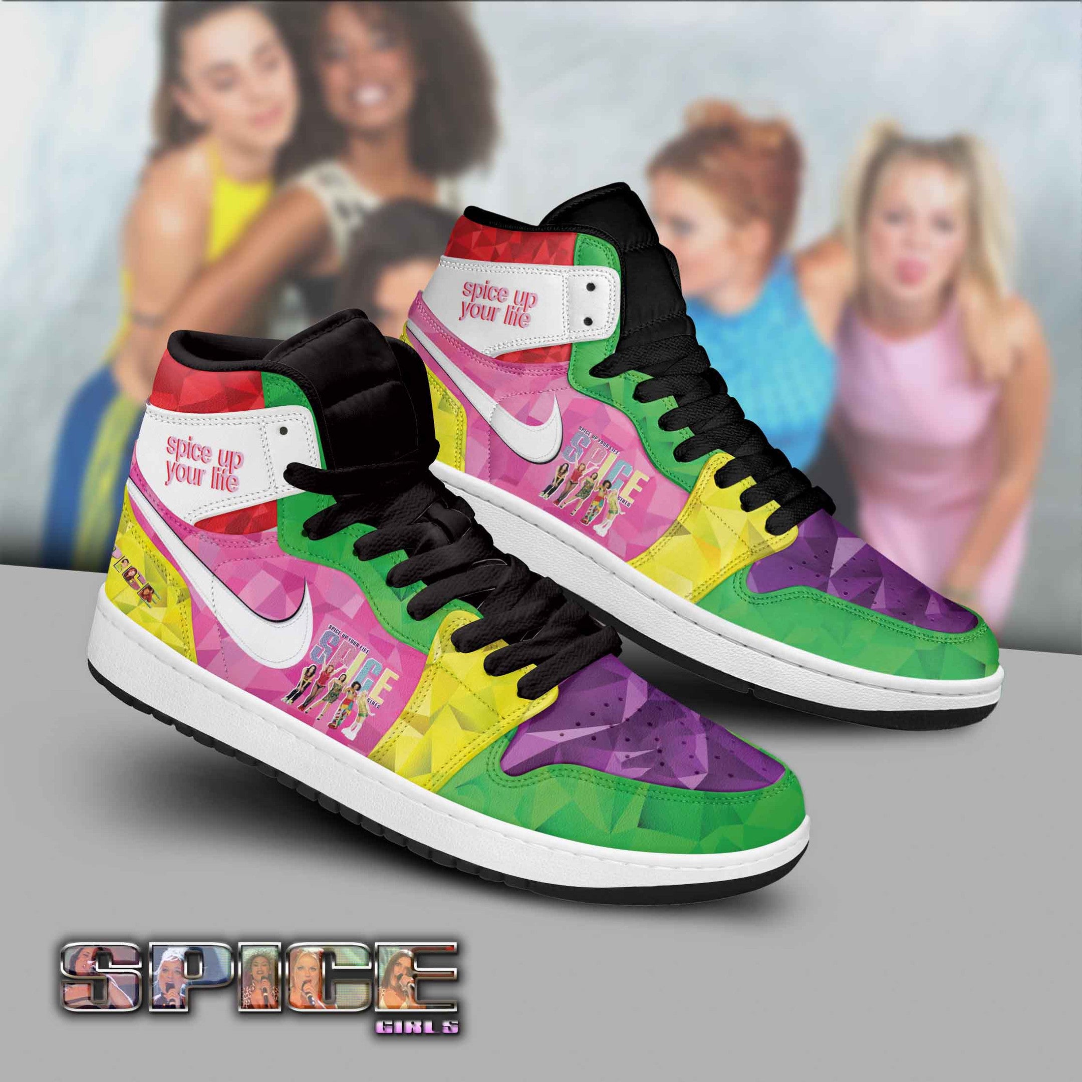 Mini cooper AJ1 High Sneakers Shoes Printed For Men And Women - Image 2