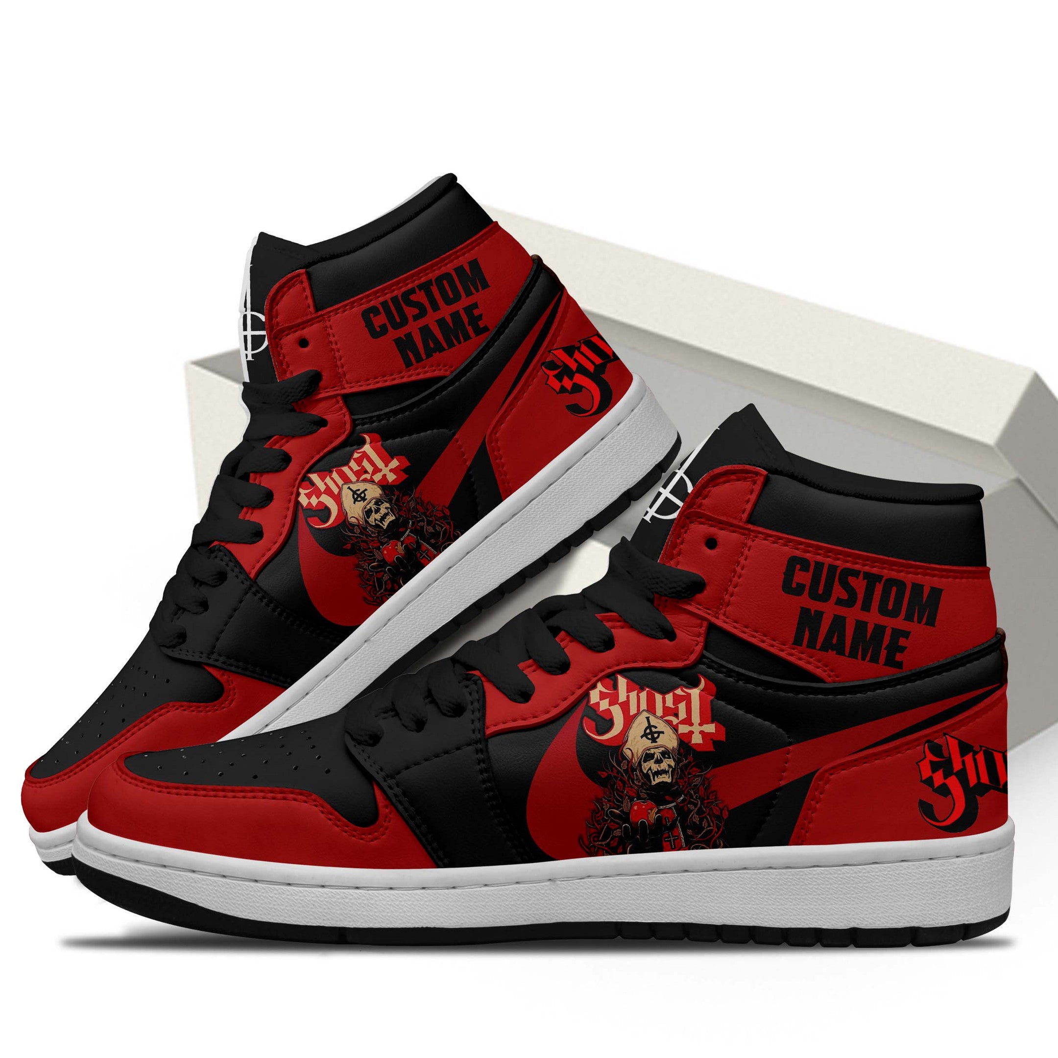 GMC AJ1 High Sneakers Shoes Printed For Men And Women - Image 3