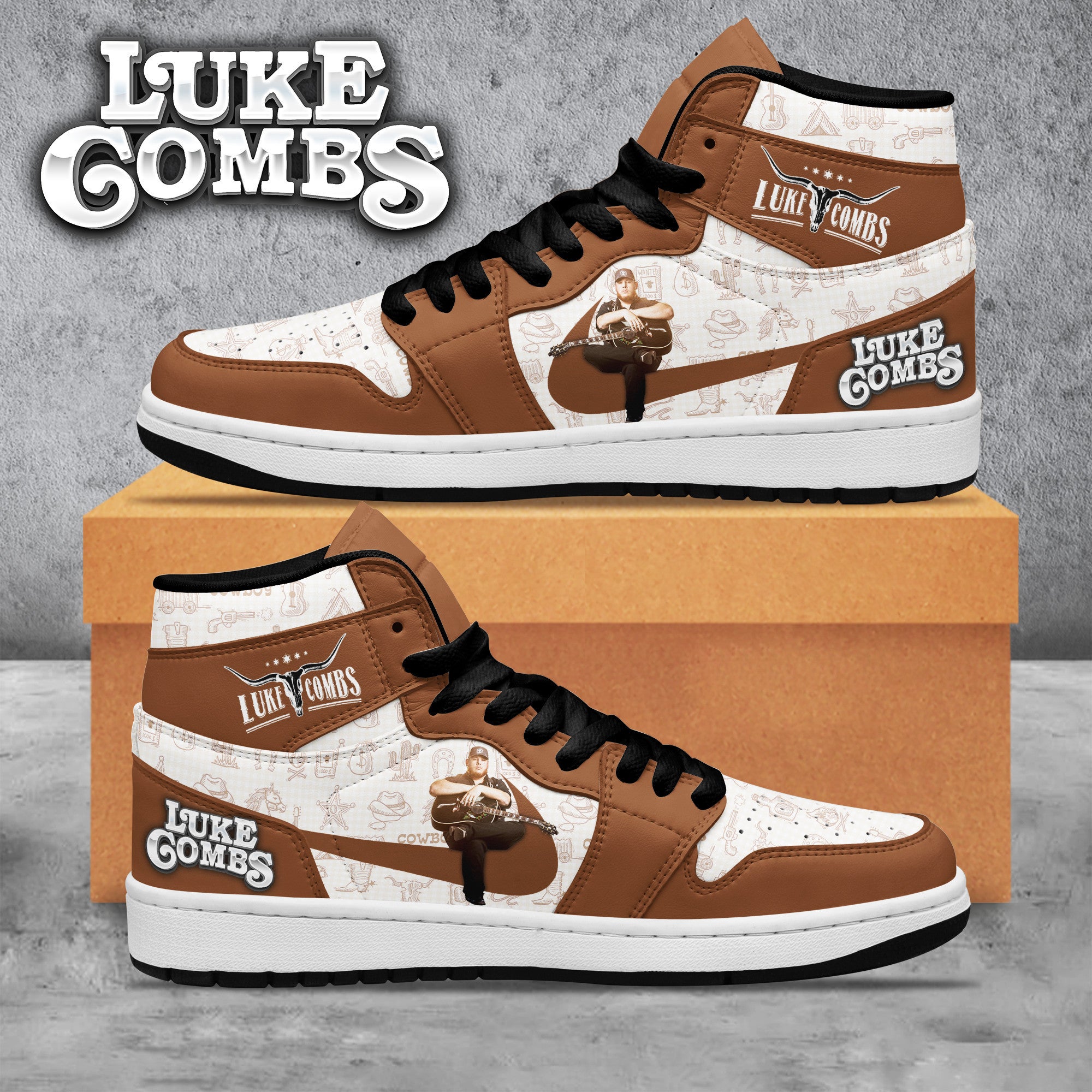 Kymco AJ1 High Sneakers Shoes Printed For Men And Women - Image 2