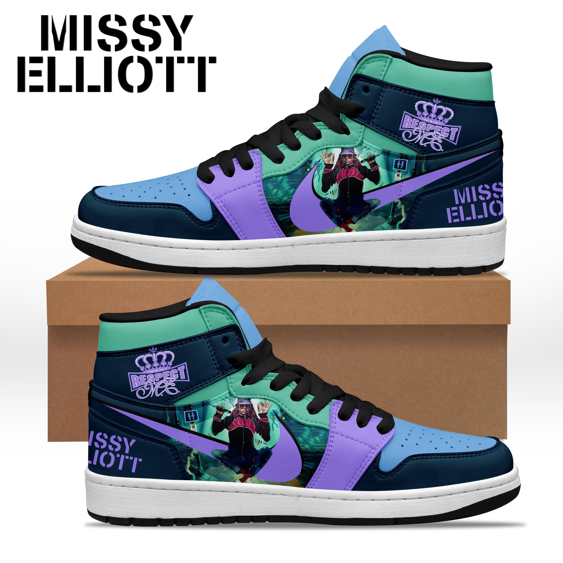 Fantic AJ1 High Sneakers Shoes Printed For Men And Women