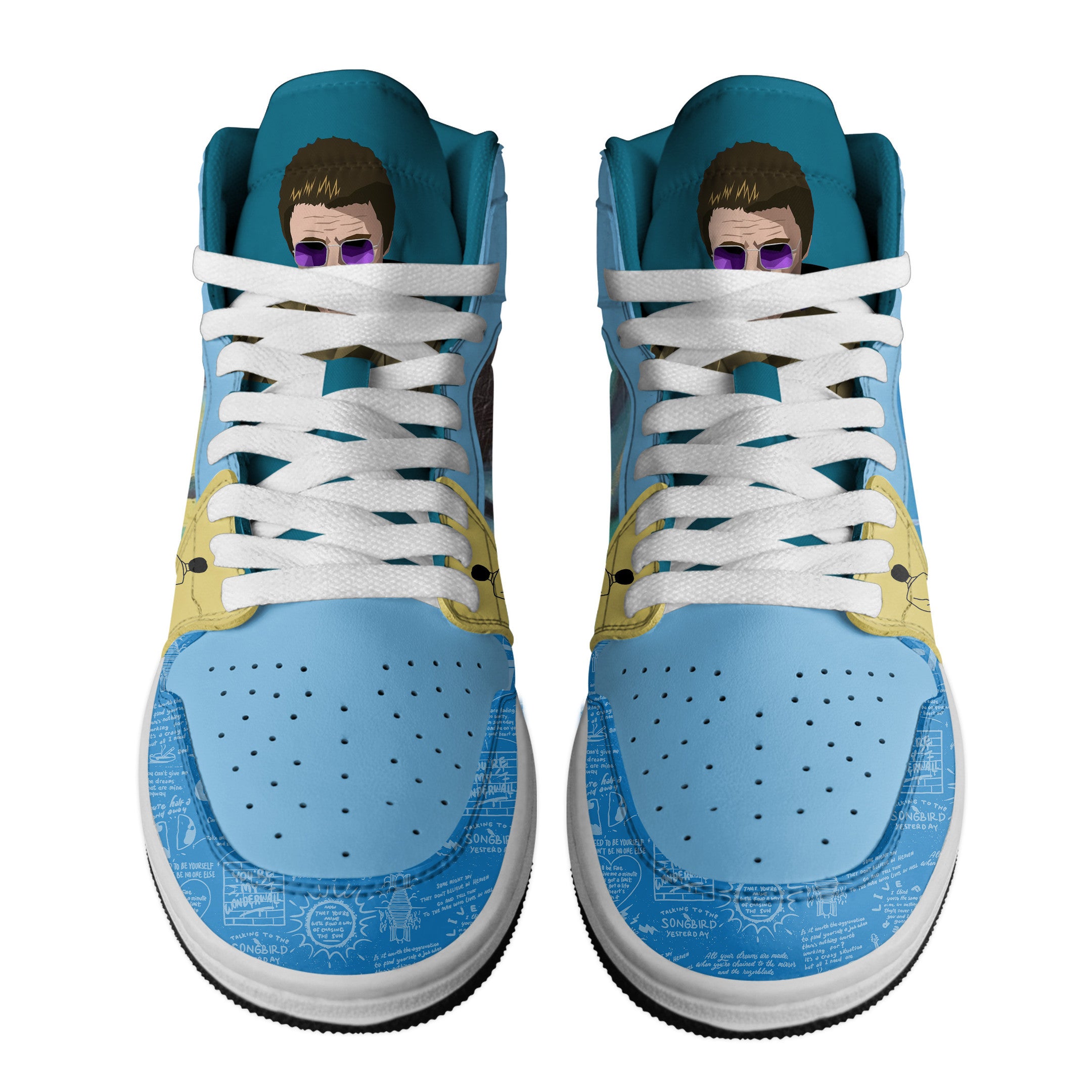 Ford AJ1 High Sneakers Shoes Printed For Men And Women - Image 3