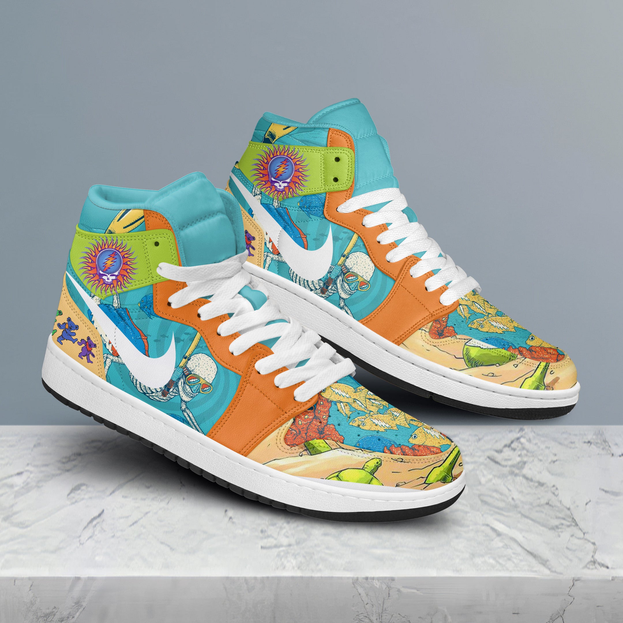 Kioti AJ1 High Sneakers Shoes Printed For Men And Women - Image 3
