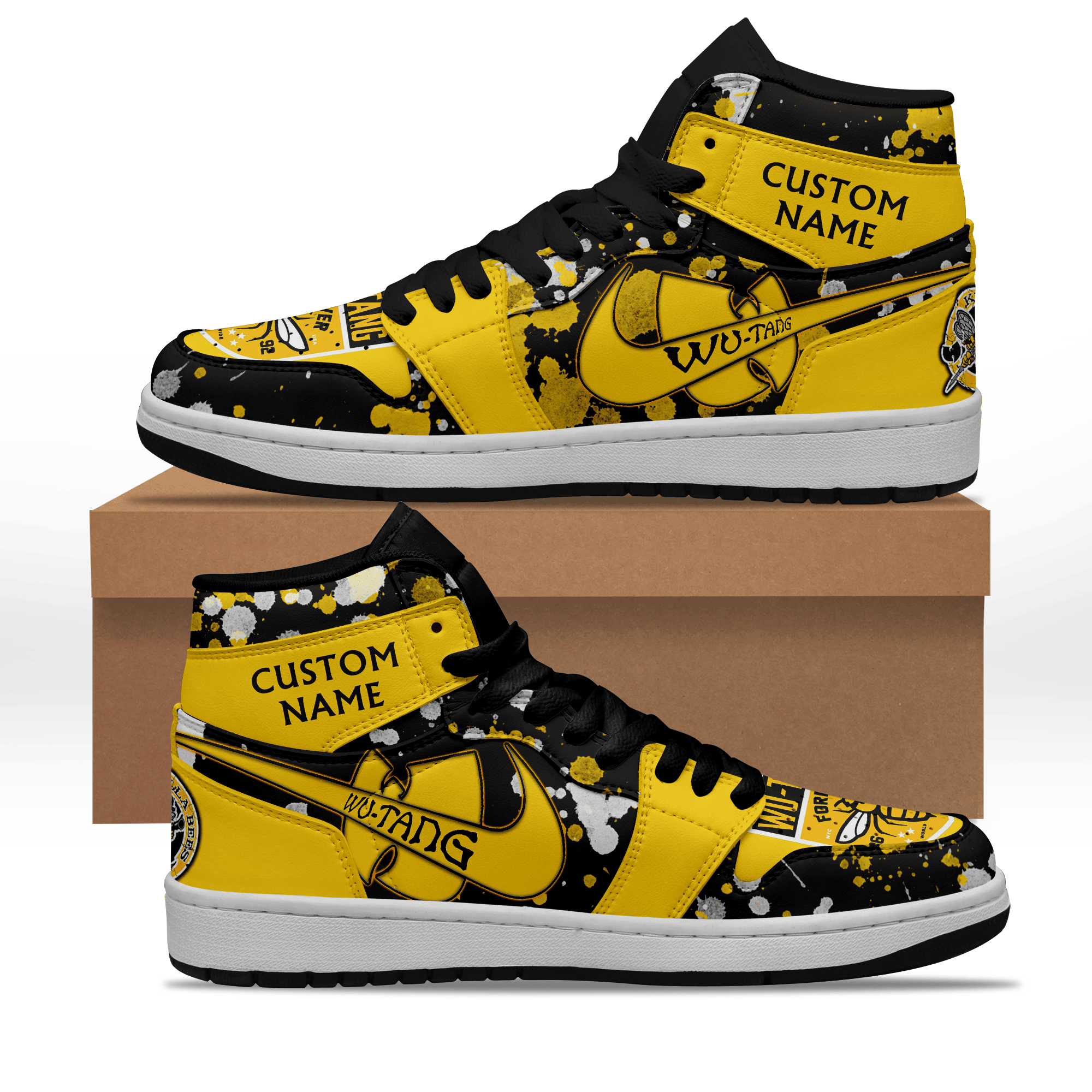 Tafe AJ1 High Sneakers Shoes Printed For Men And Women - Image 3