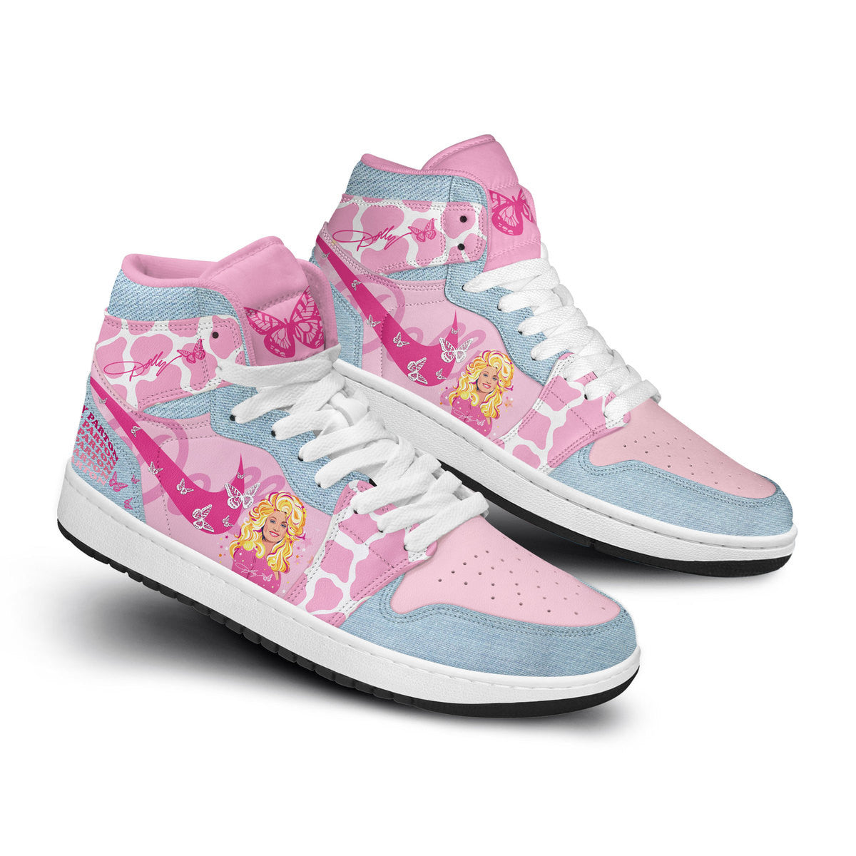 De Tomaso AJ1 High Sneakers Shoes Printed For Men And Women - Image 3