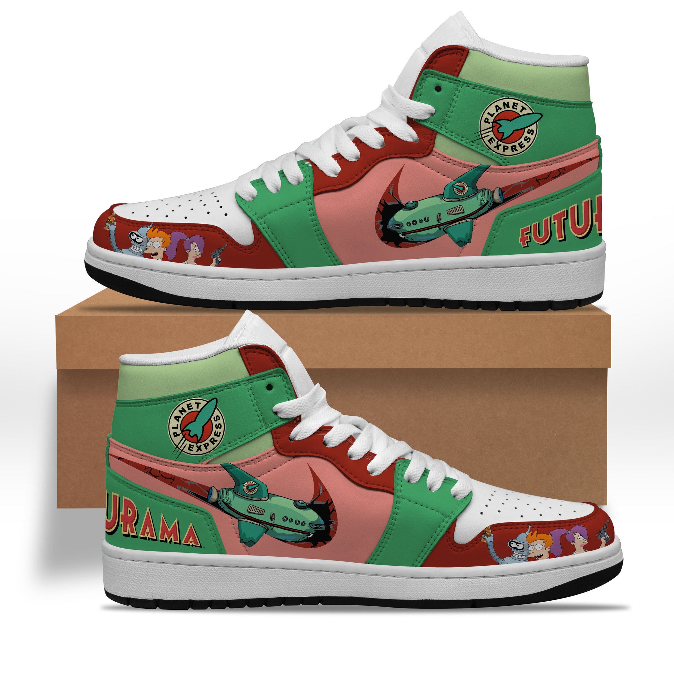 Saab AJ1 High Sneakers Shoes Printed For Men And Women - Image 2