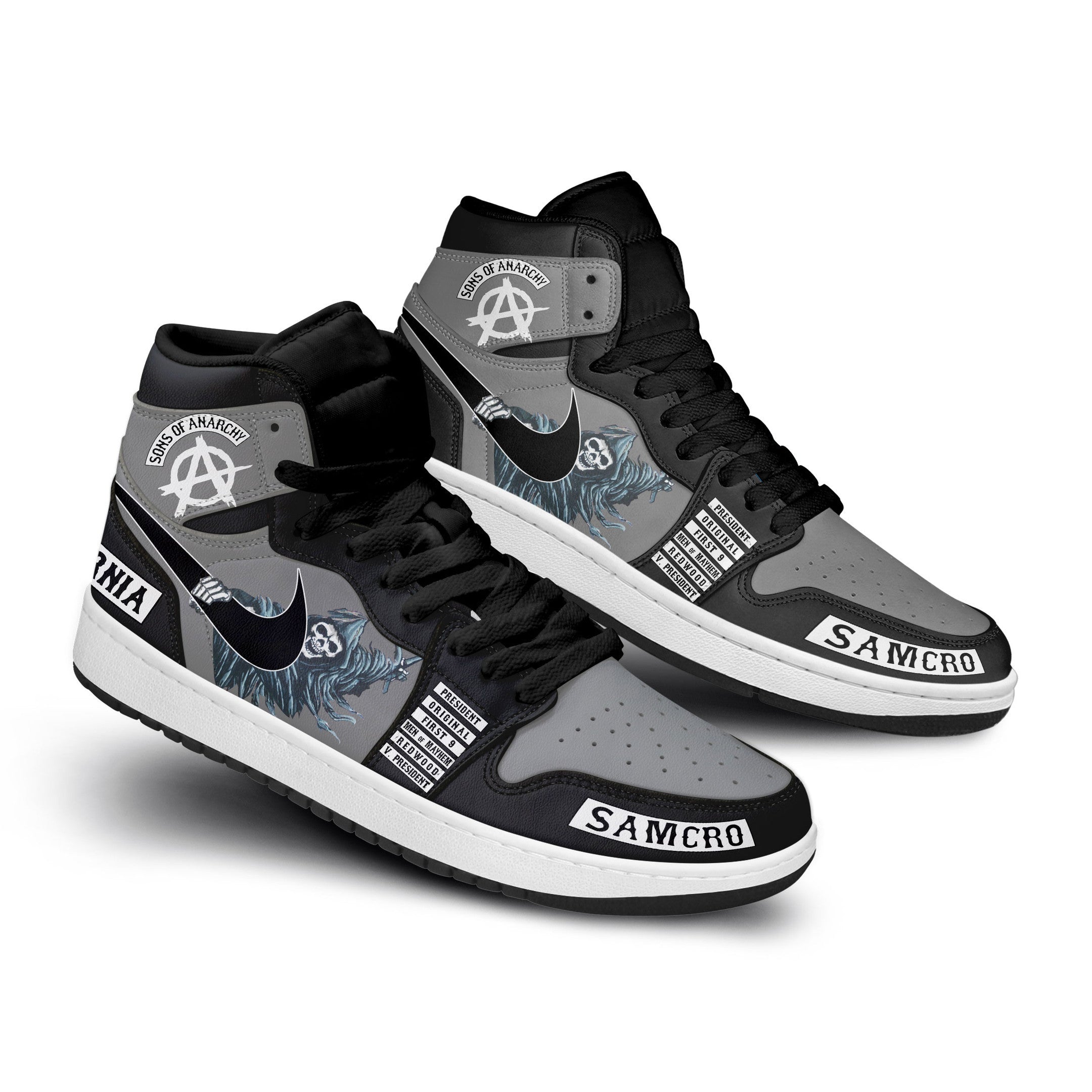 Nissan AJ1 High Sneakers Shoes Printed For Men And Women - Image 3