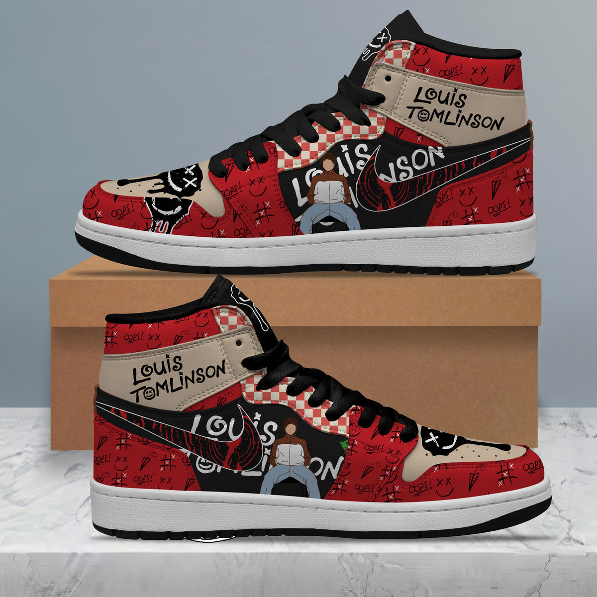 Skoda AJ1 High Sneakers Shoes Printed For Men And Women - Image 3
