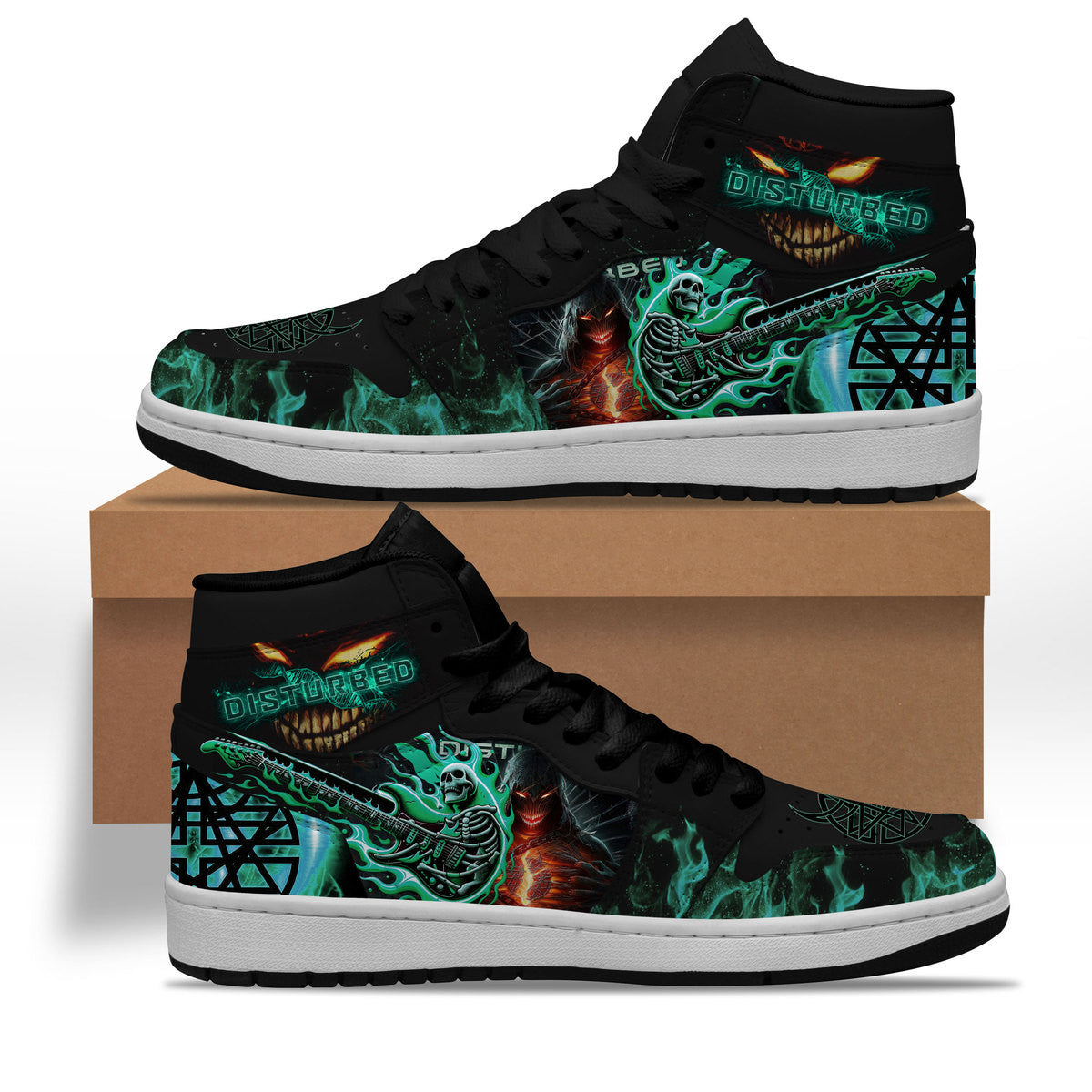 SsangYong Motor AJ1 High Sneakers Shoes Printed For Men And Women - Image 2