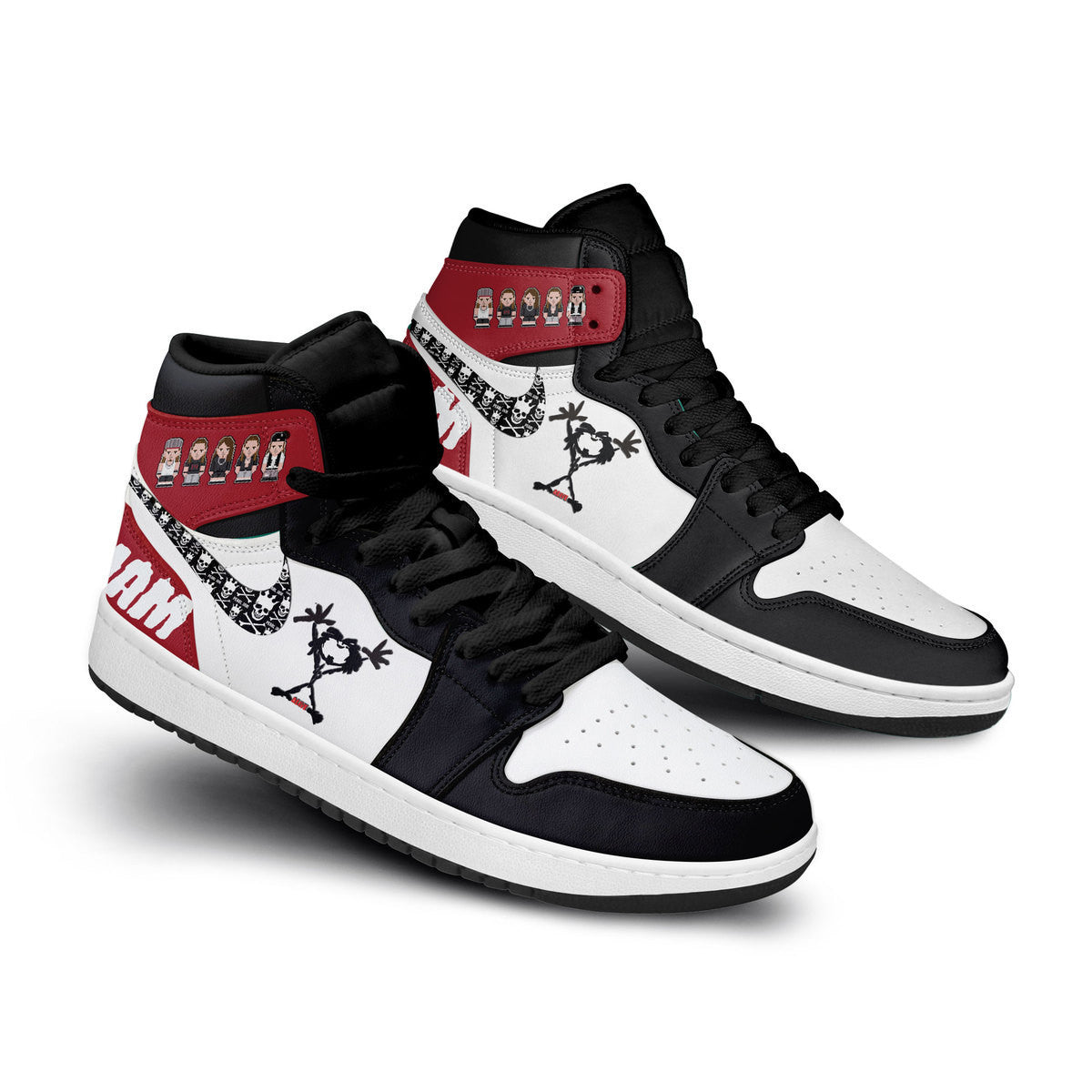 Chevrolet Camaro AJ1 High Sneakers Shoes Printed For Men And Women - Image 2