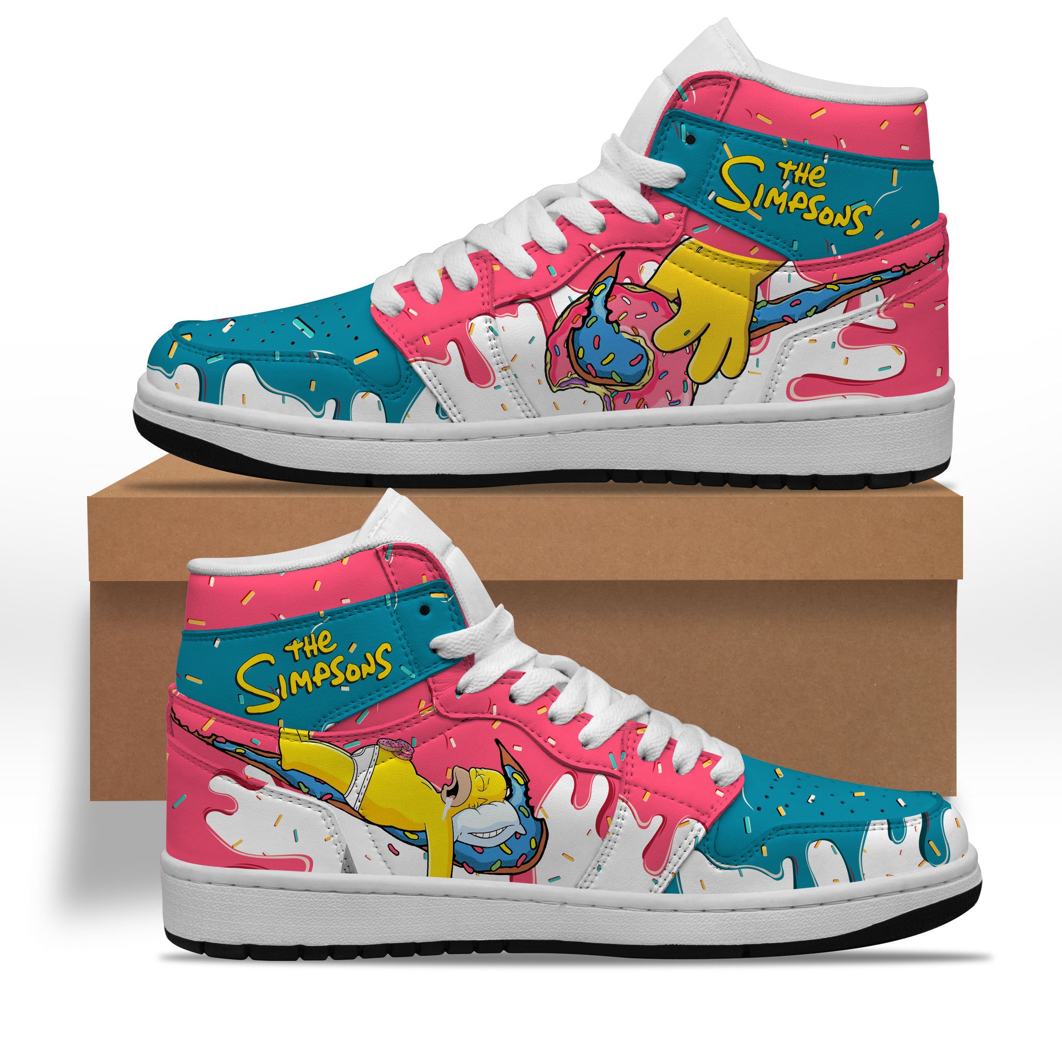 GMC AJ1 High Sneakers Shoes Printed For Men And Women - Image 2