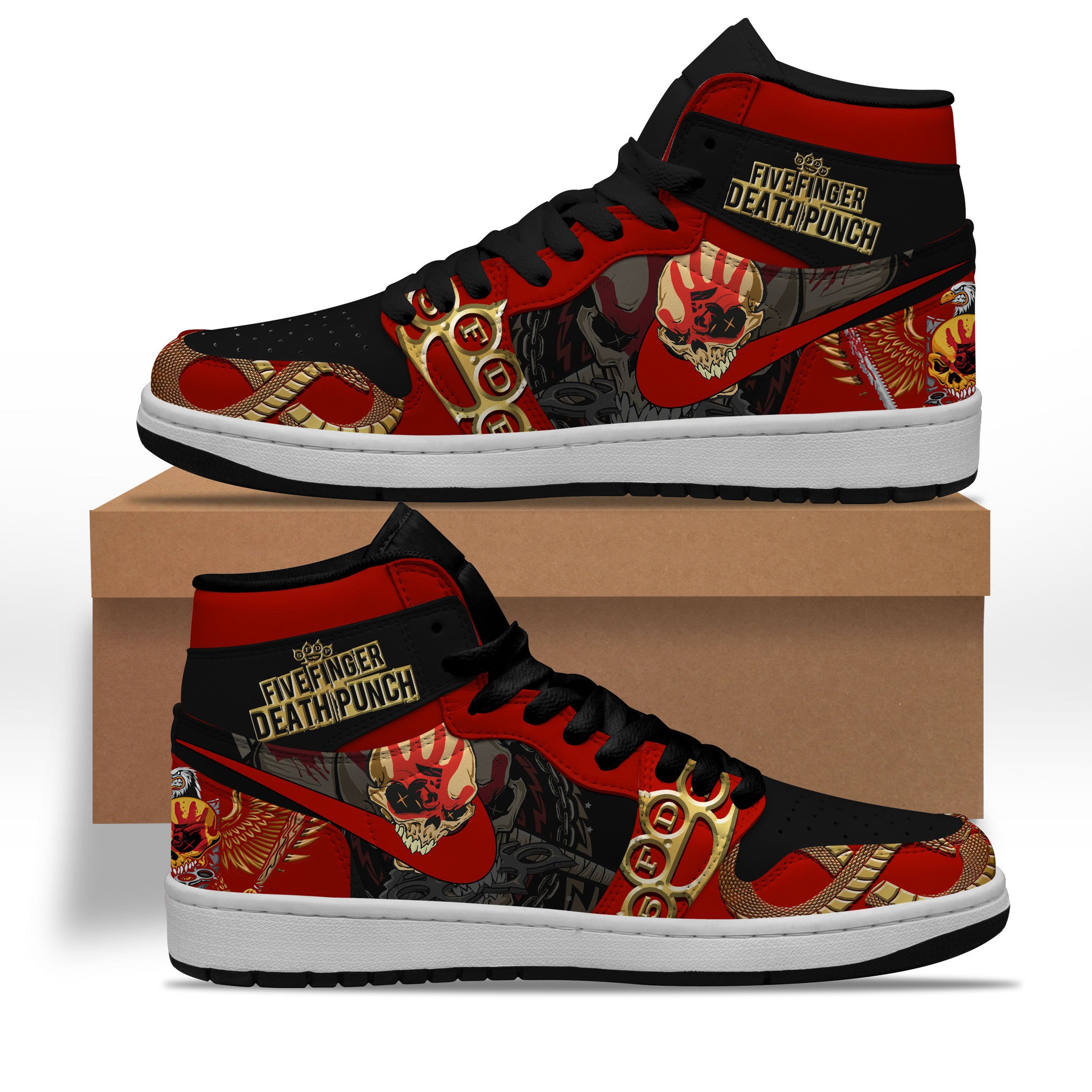 Bugatti AJ1 High Sneakers Shoes Printed For Men And Women - Image 2