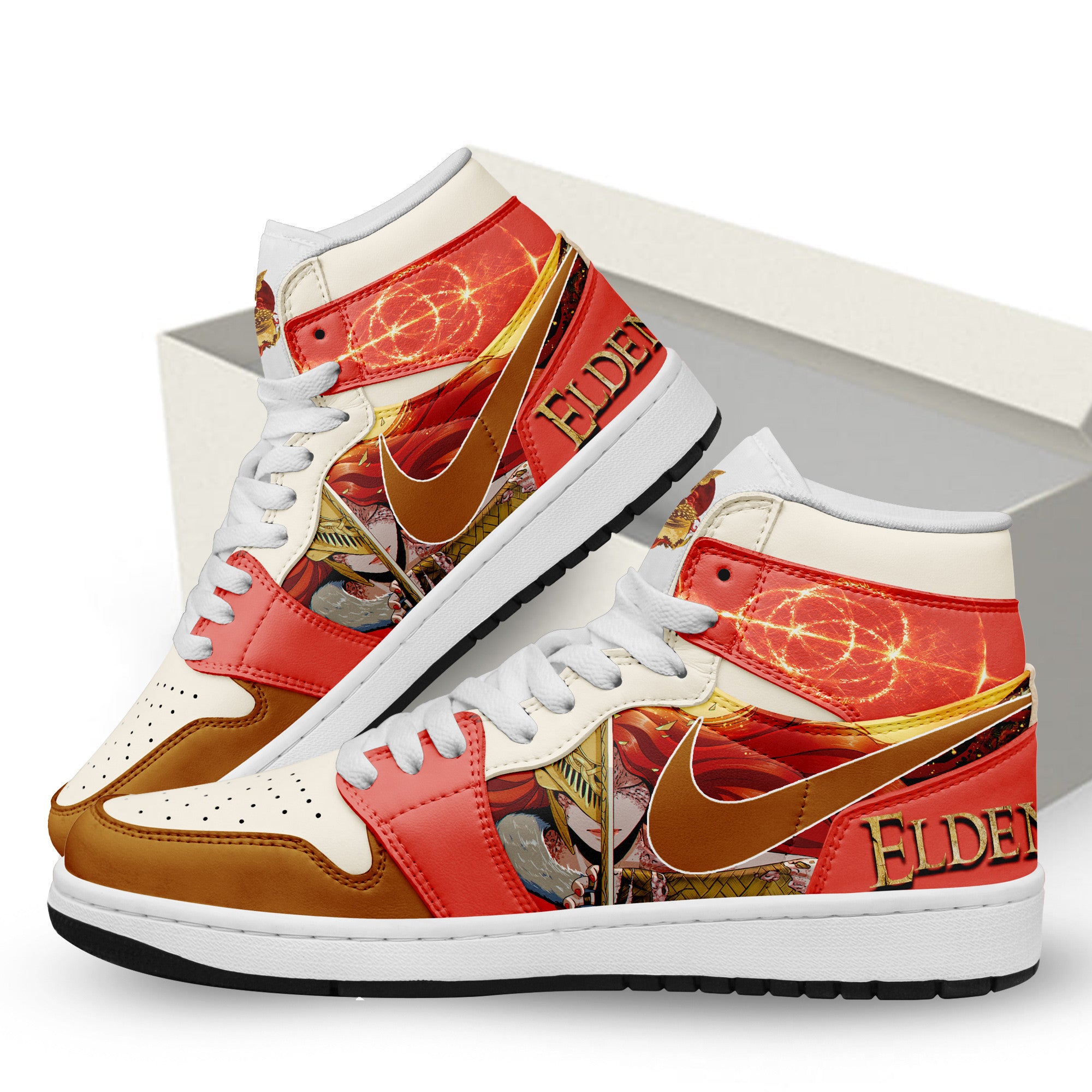 Audi AJ1 High Sneakers Shoes Printed For Men And Women - Image 3