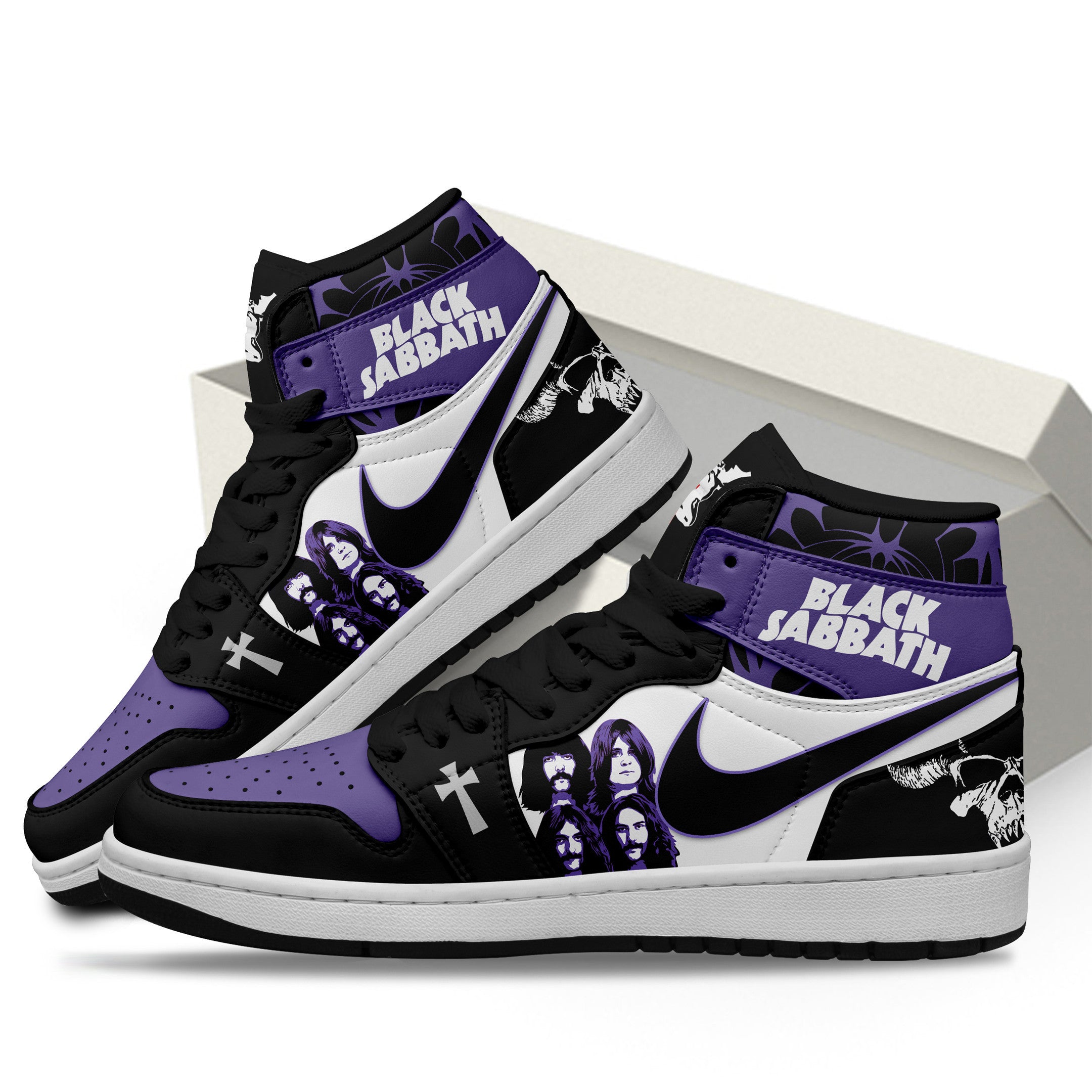 Hyosung AJ1 High Sneakers Shoes Printed For Men And Women - Image 3