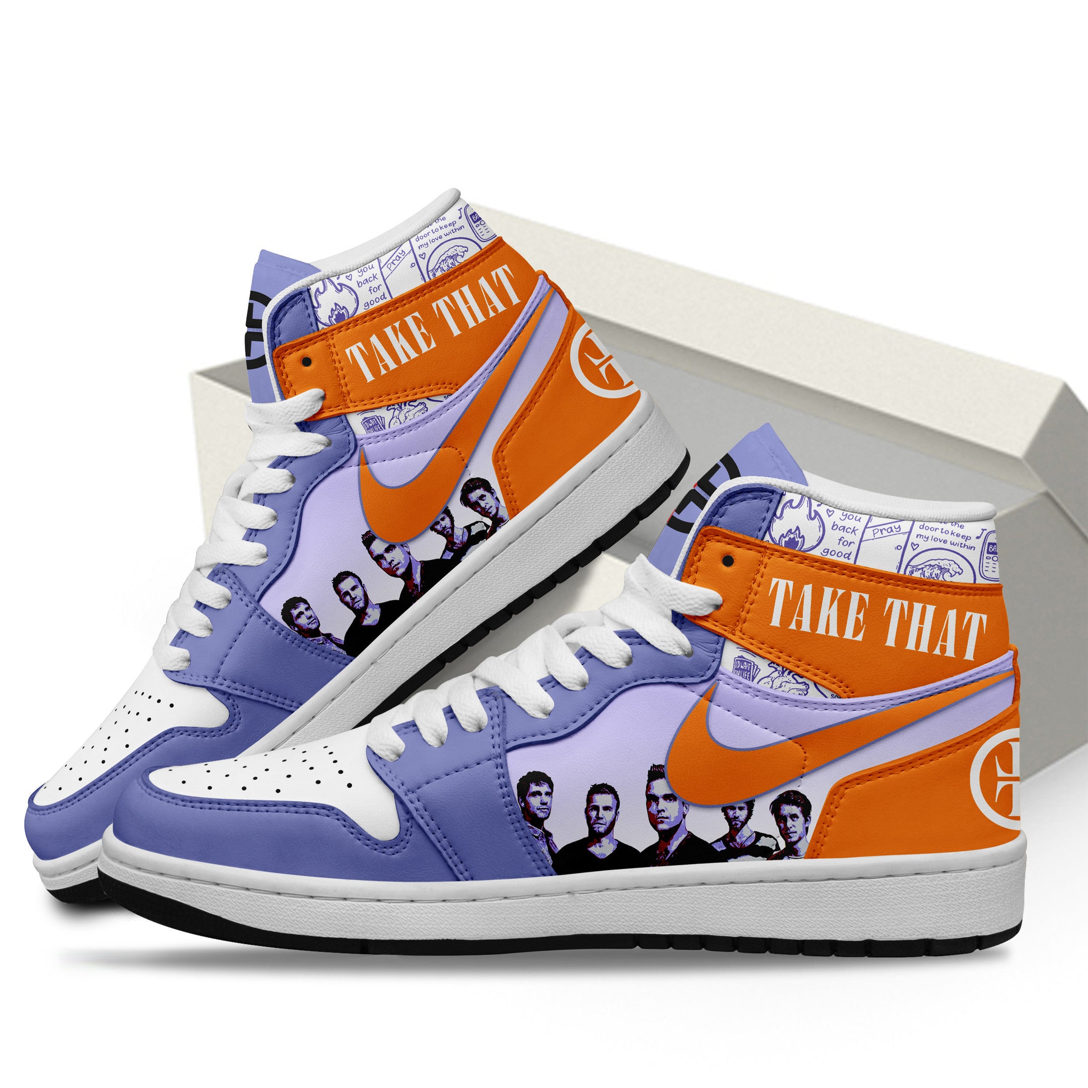 Bimota AJ1 High Sneakers Shoes Printed For Men And Women - Image 3