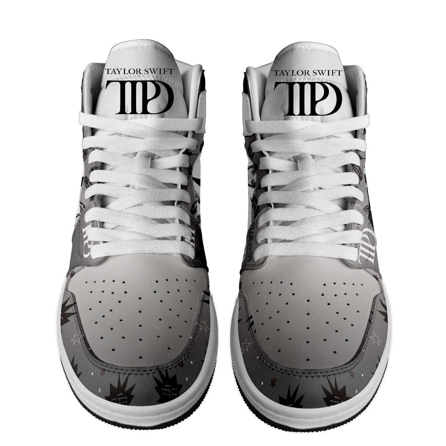 Same AJ1 High Sneakers Shoes Printed For Men And Women - Image 3
