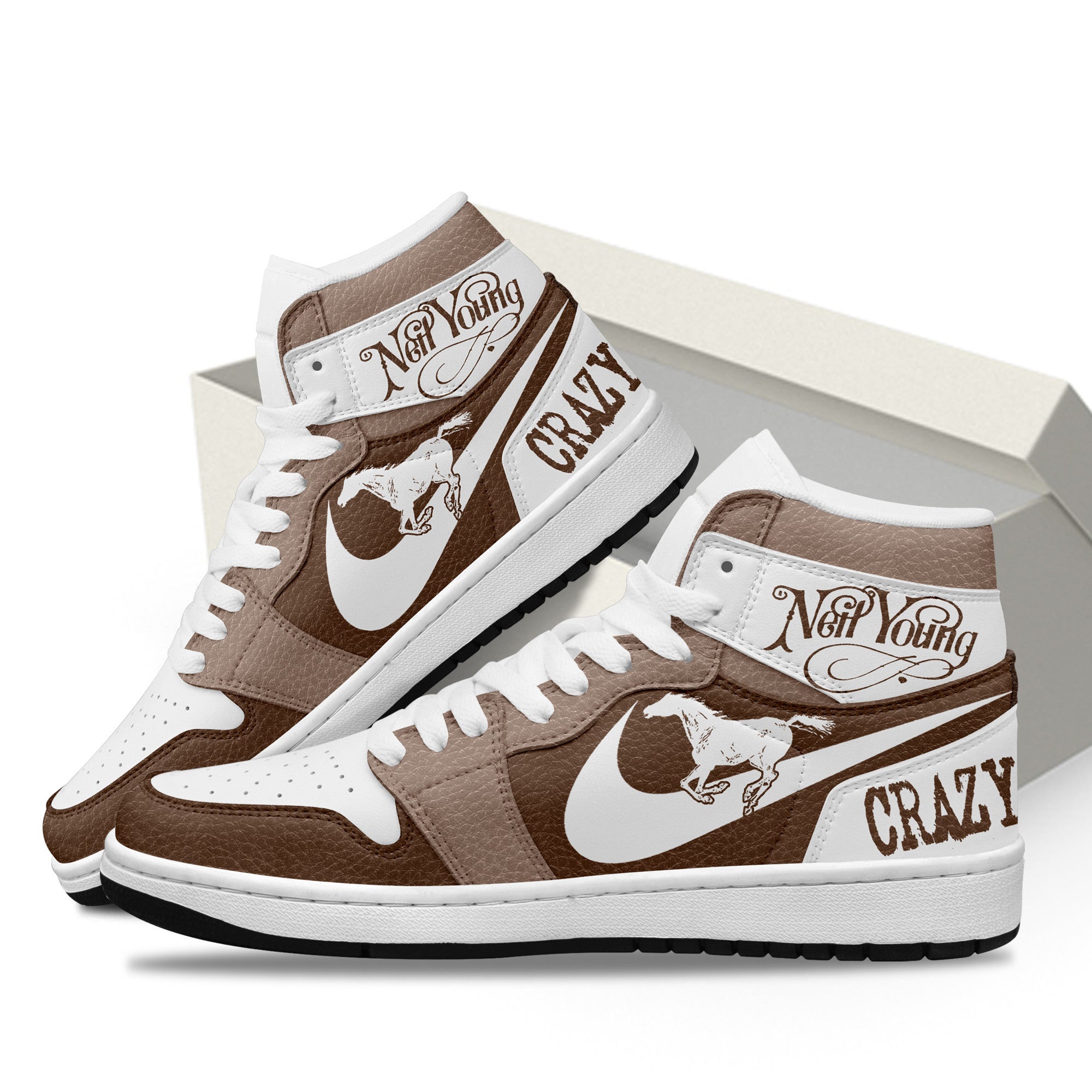 Massey Ferguson AJ1 High Sneakers Shoes Printed For Men And Women - Image 3