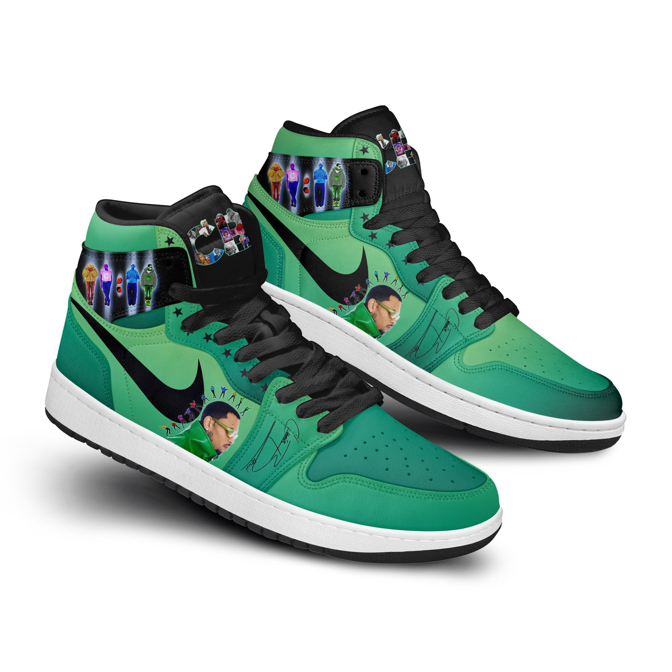 Wheel Horse AJ1 High Sneakers Shoes Printed For Men And Women - Image 3
