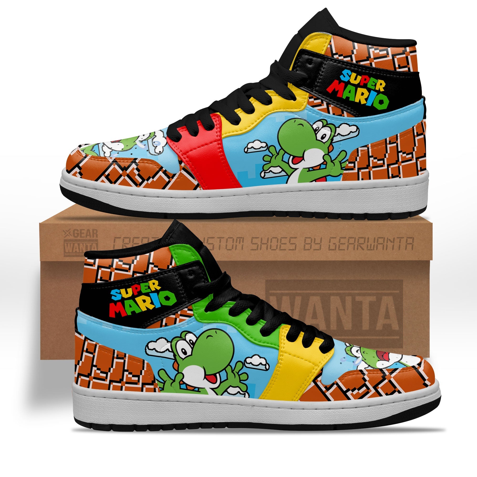 International AJ1 High Sneakers Shoes Printed For Men And Women - Image 2